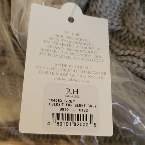 Restoration Hardware Baby & Child Cable Knit/Luxe Fur Arctic Fox Stroller … - Picture 6 of 7